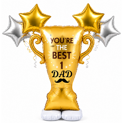 You're the Best No. 1 Dad Large Shape Father's Day Balloons with Star Shaped Helium Balloons | Pre Inflated & Delivered