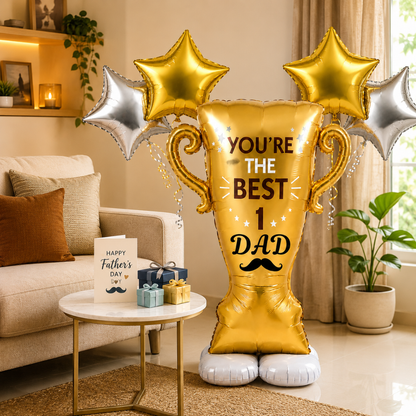 You're the Best No. 1 Dad Large Shape Father's Day Balloons with Star Shaped Helium Balloons | Pre Inflated & Delivered