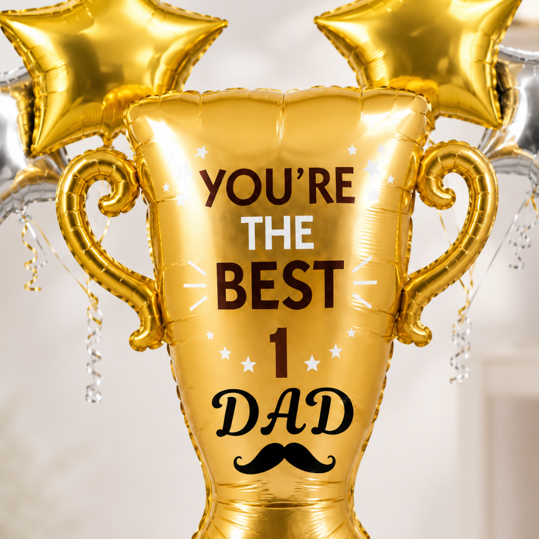 You're the Best No. 1 Dad Large Shape Father's Day Balloons with Star Shaped Helium Balloons | Pre Inflated & Delivered