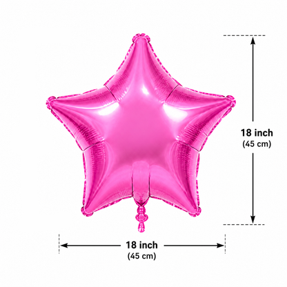Pink Star Shape Foil Balloons (18 Inch, Pack of 4) Helium Filled & Delivered Inflated