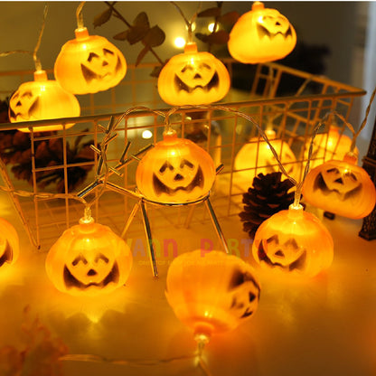 Halloween Pumpkin Light Up Garland - 16PC