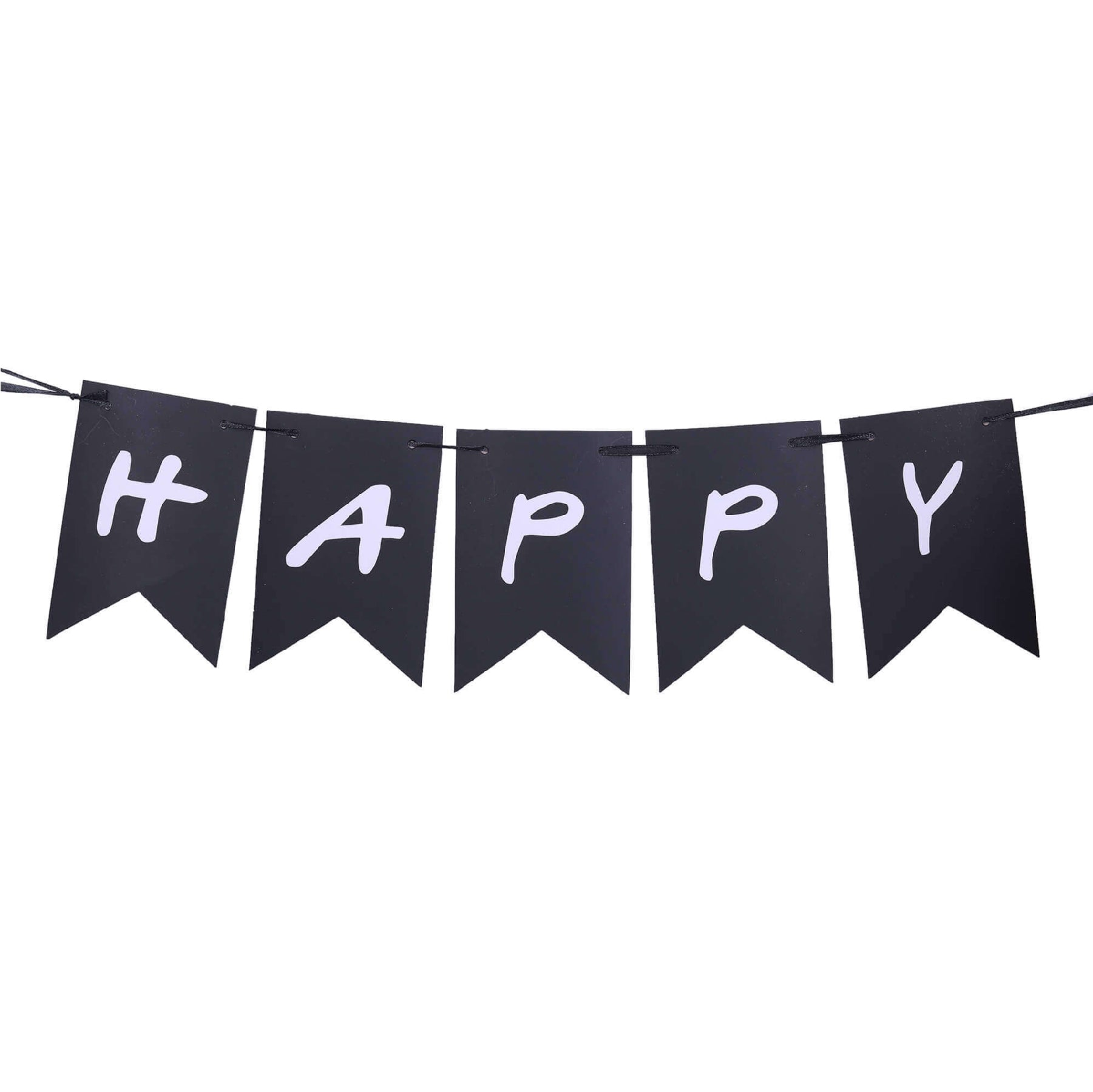 Happy Birthday Black & White Bunting Banner