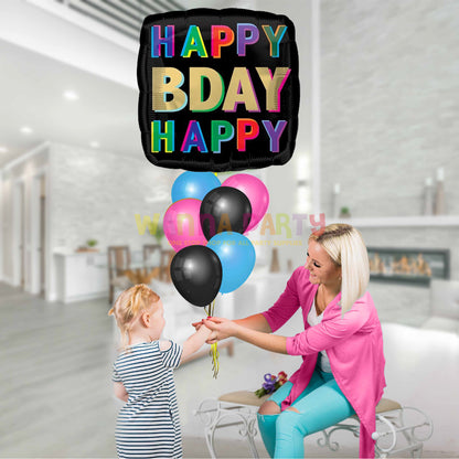 Happy Birthday Off-Set Letters Balloon 18 Inch