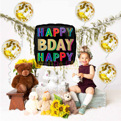 Happy Birthday Off-Set Letters Balloon 18 Inch