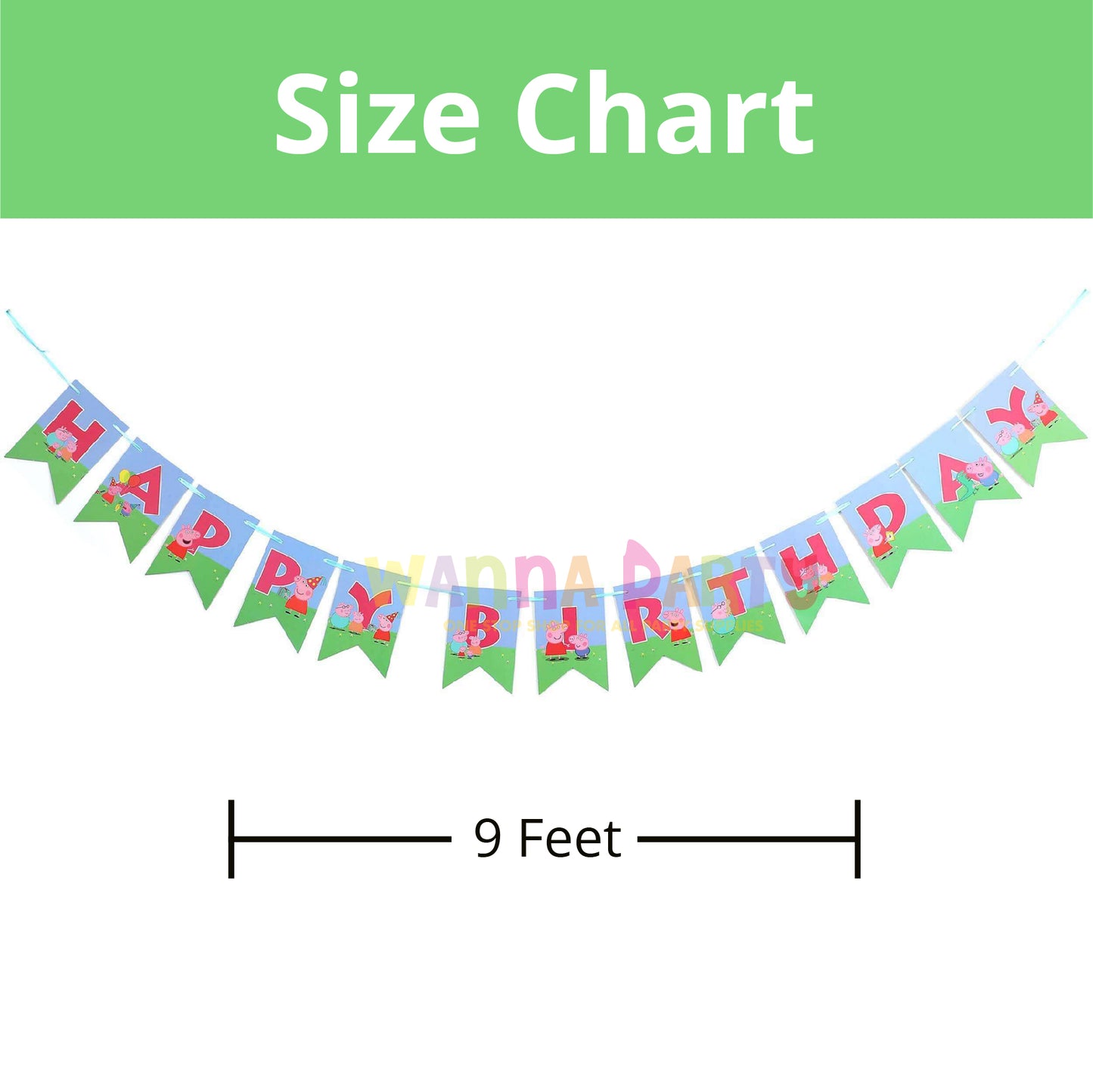 Happy Birthday Peppa Pig Bunting Banner