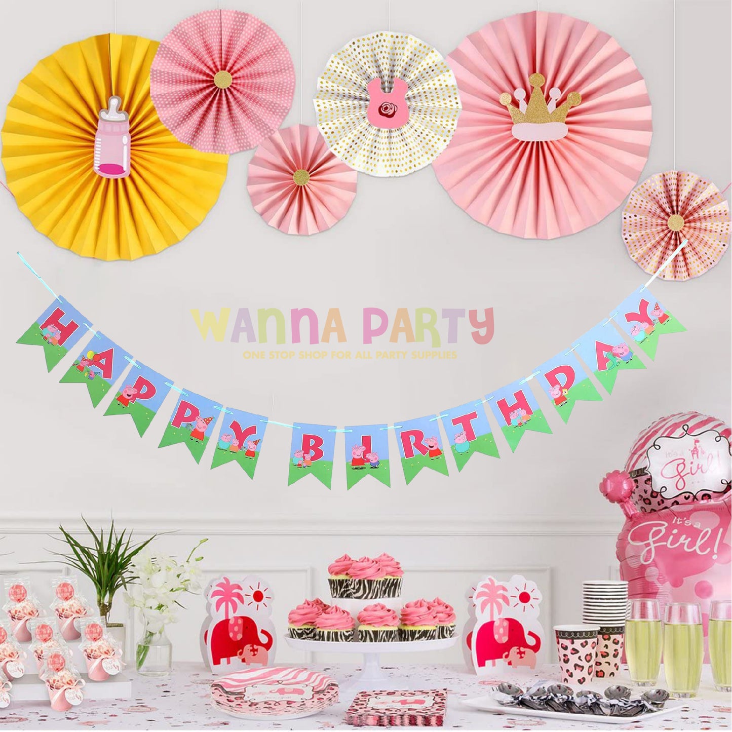 Happy Birthday Peppa Pig Bunting Banner