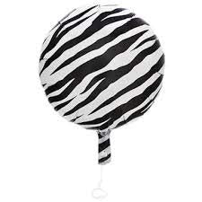 Happy Birthday Pink &amp; Black Zebra Stripes Balloon