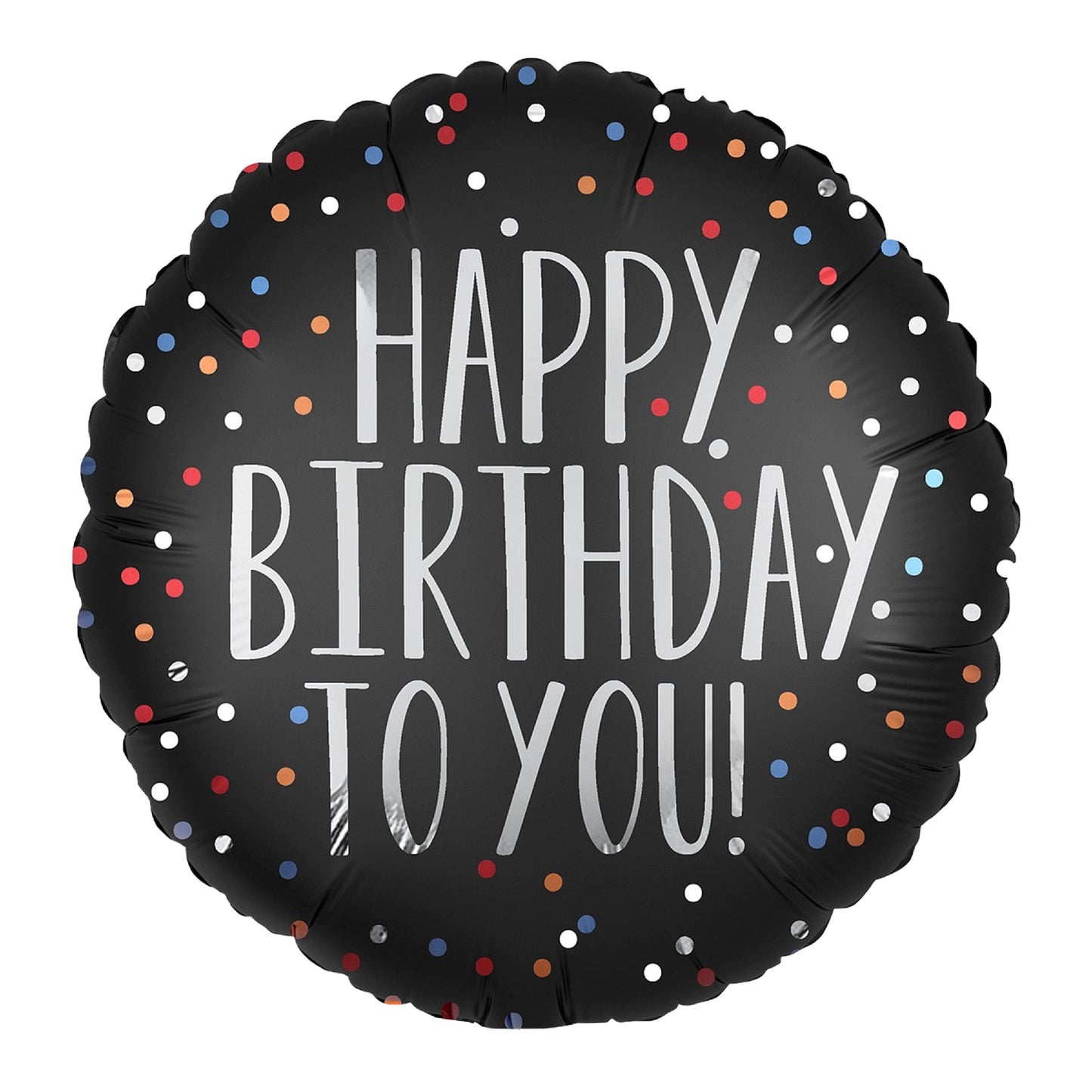 Happy Birthday To You Satin Dots Balloon 18 Inch