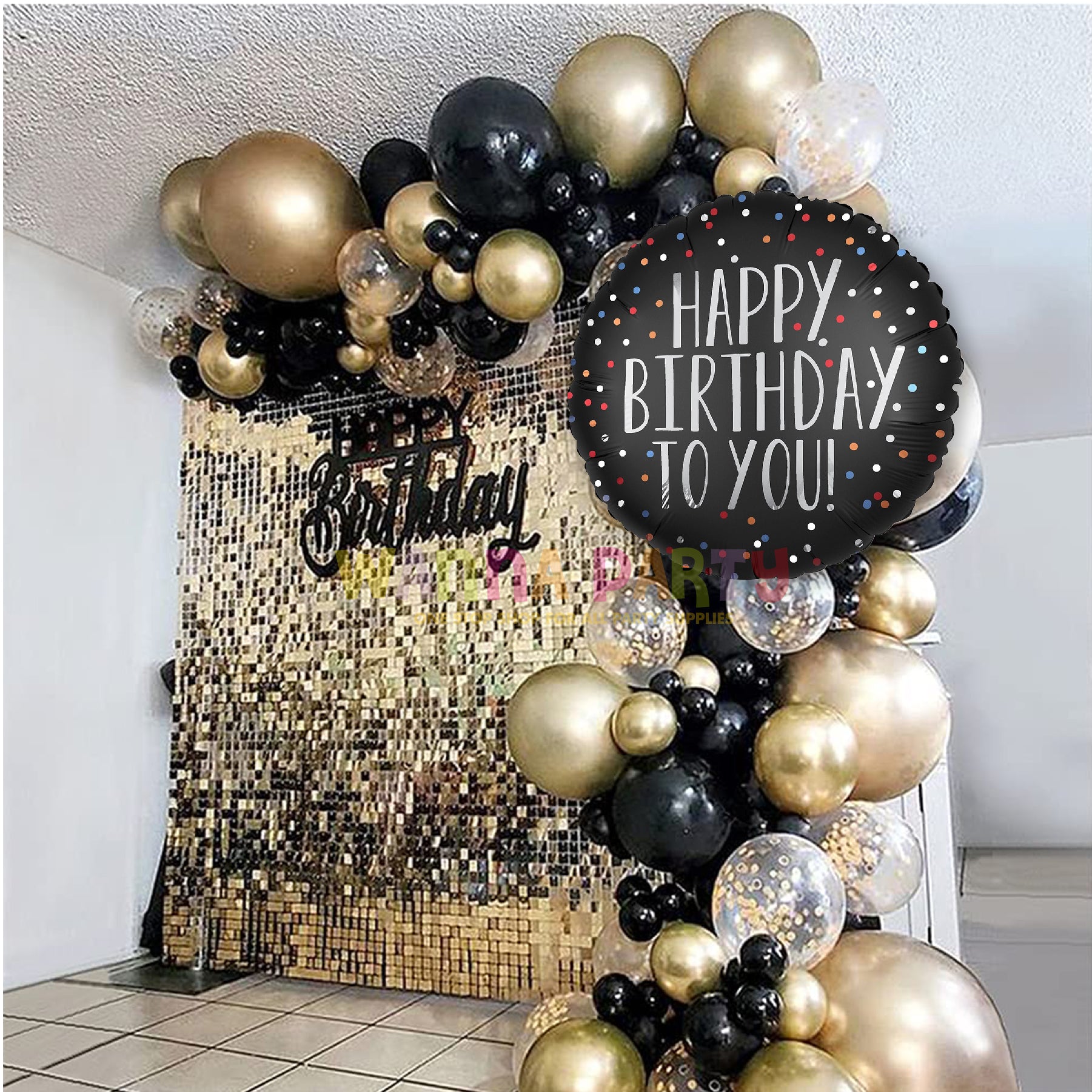 Happy Birthday To You Satin Dots Balloon 18 Inch