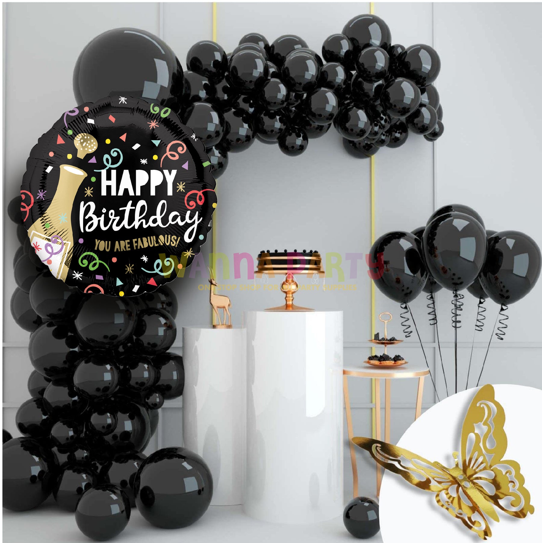 Happy Birthday You're Fabulous Golden Bubbly Balloon 18 Inch