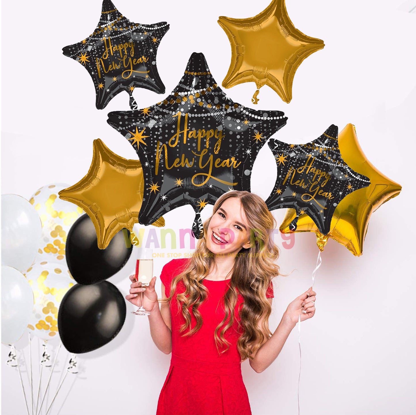 Happy New Year Midnight Hour Balloon Set - 5PC