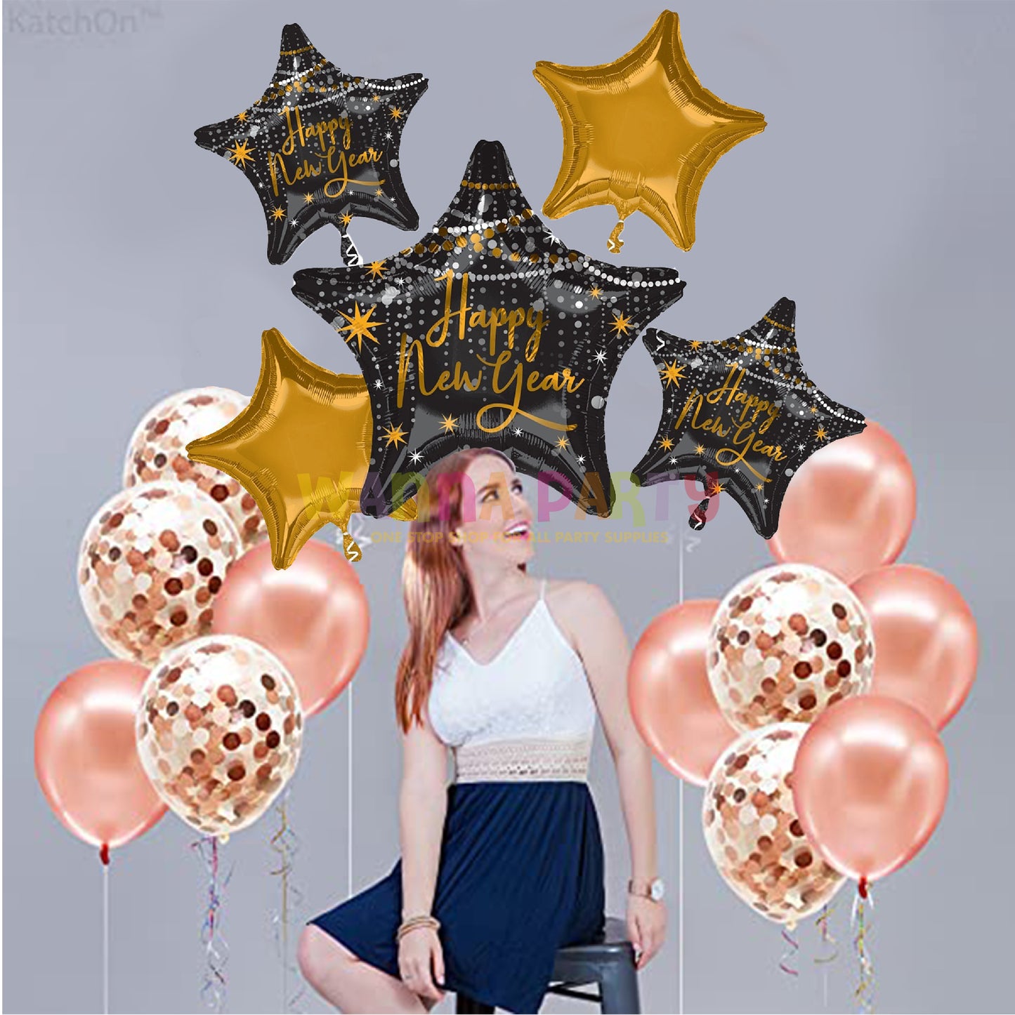 Happy New Year Midnight Hour Balloon Set - 5PC