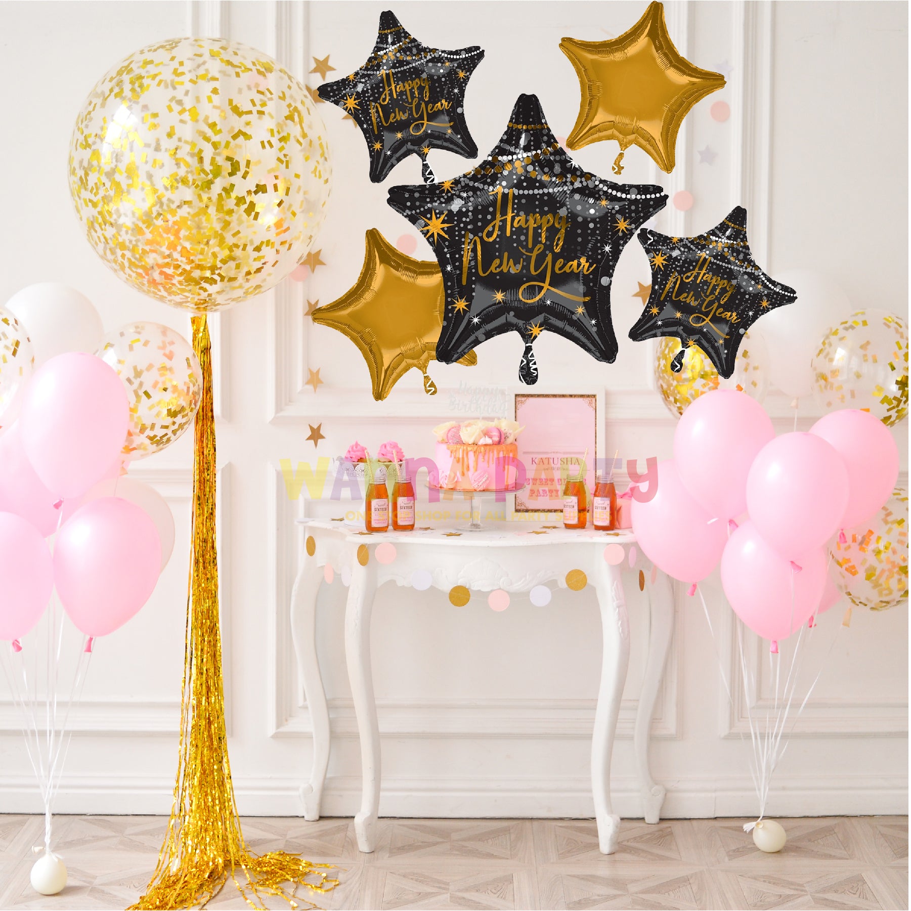 Happy New Year Midnight Hour Balloon Set - 5PC