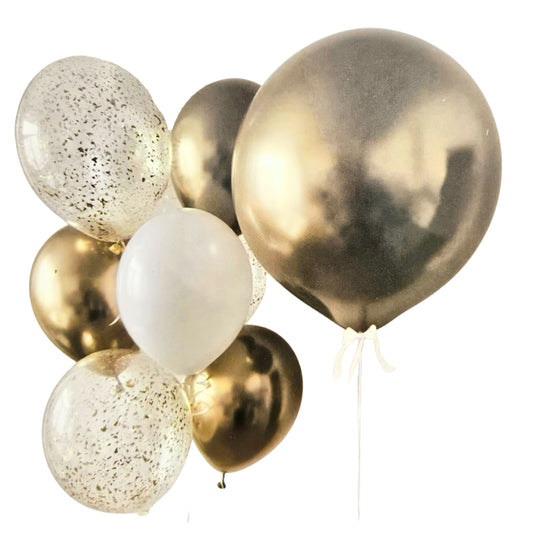 Happy Birthday Golden Balloons and Golden Confetti Balloons Combo Set - 22PC