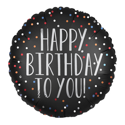 Happy Birthday To You Satin Dots Balloon, 18 Inch – 1 Pc