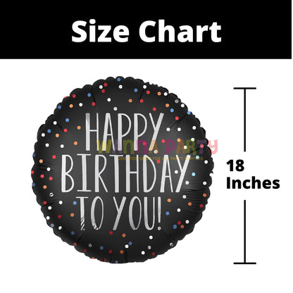 Happy Birthday To You Satin Dots Balloon, 18 Inch – 1 Pc