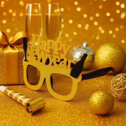 Happy New Year Sunglasses w/ Golden Shimmer - 1PC
