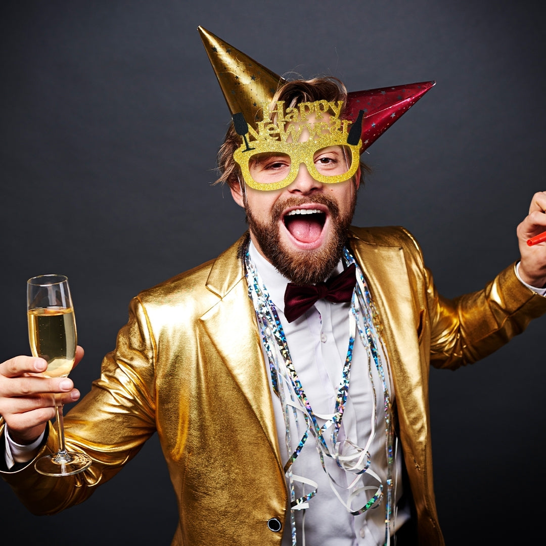 Happy New Year Sunglasses w/ Golden Shimmer - 1PC