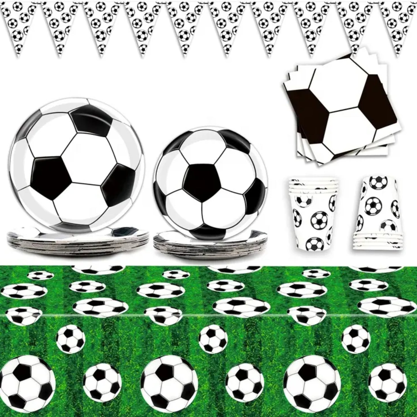Soccer Theme Party Paper Plates - 10PC
