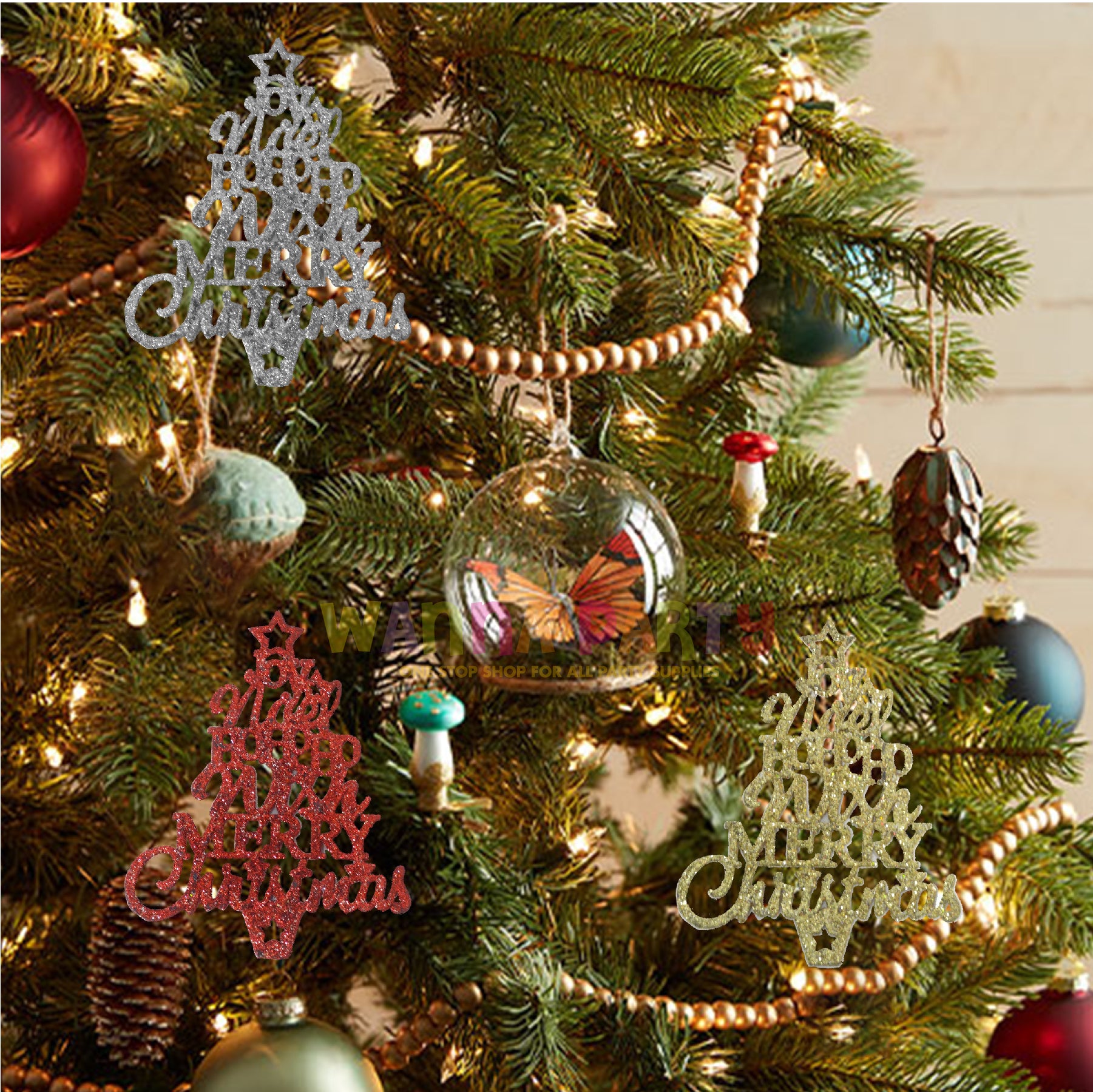 Ho-Ho-Ho Meery Christmas Tree Hangings - 3PC