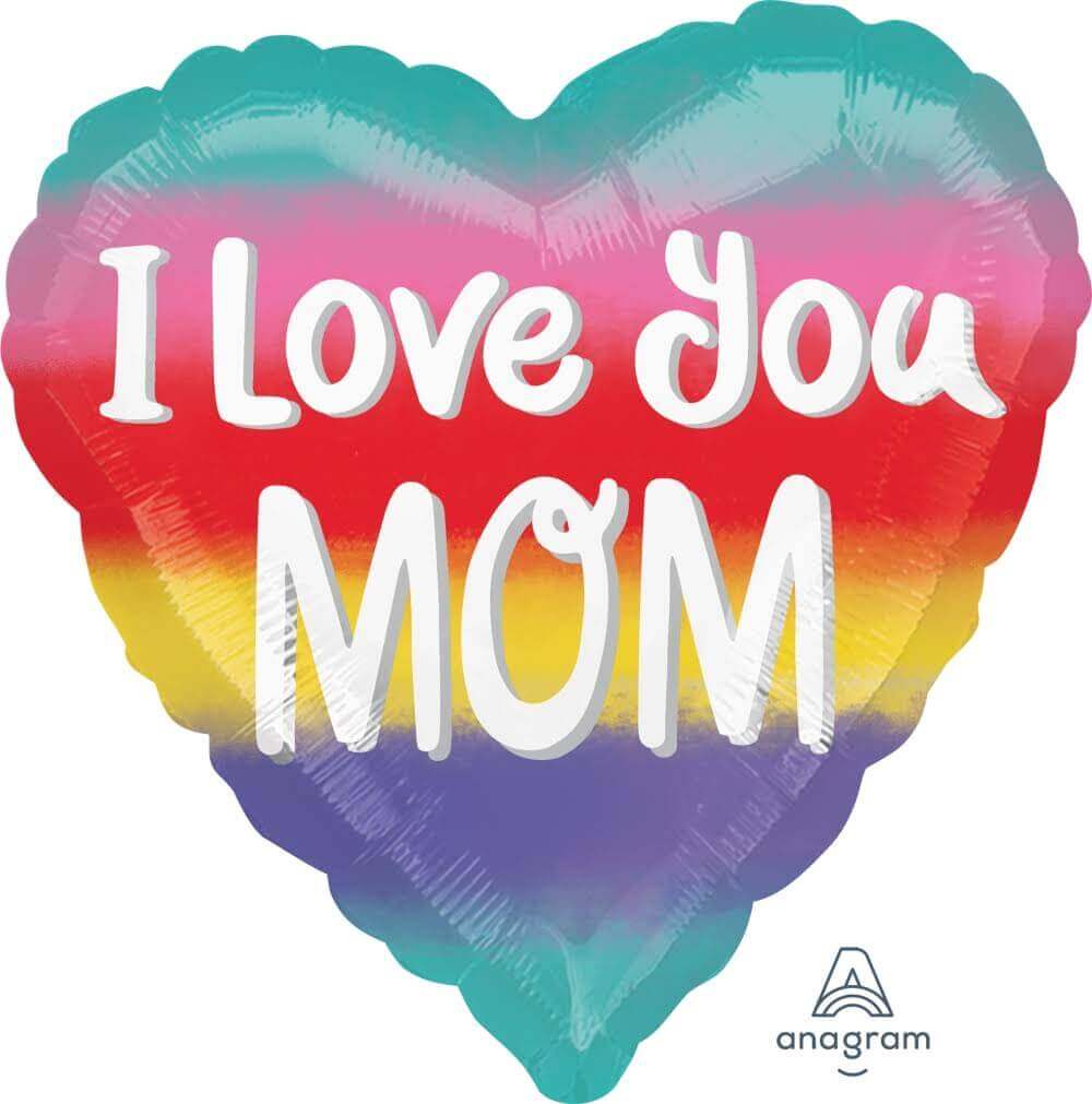 I love You Mom Colorful Balloons 18" S40