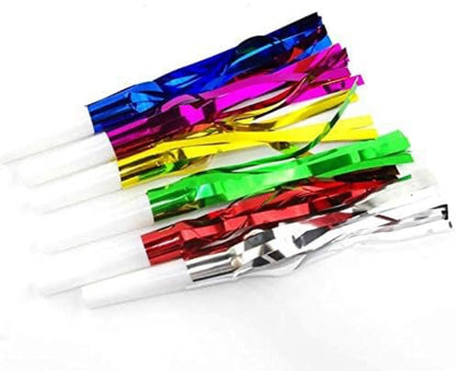 Foil Fringe Multicolor Blowouts - 12PC