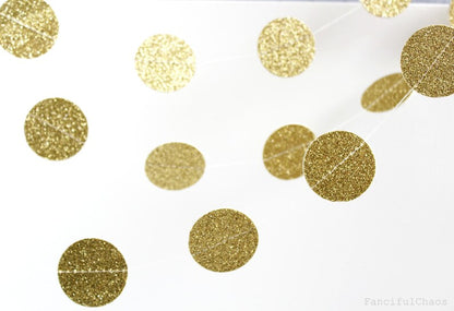 Glitter Round Golden String Decoration - 1PC