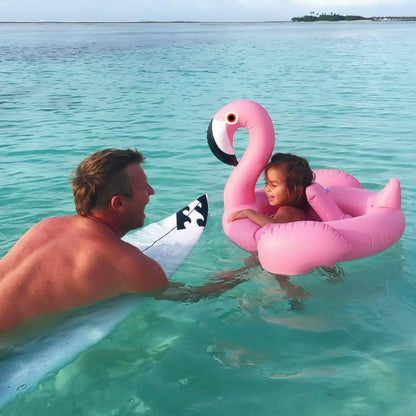 Inflatable Flamingo Pool Float with Canopy for Kids - 1PC