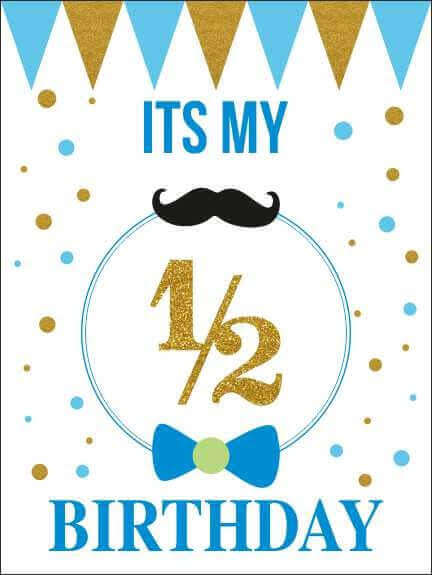 It's Mt 1/2 Birthday Blue Hanging Decor – WannaParty
