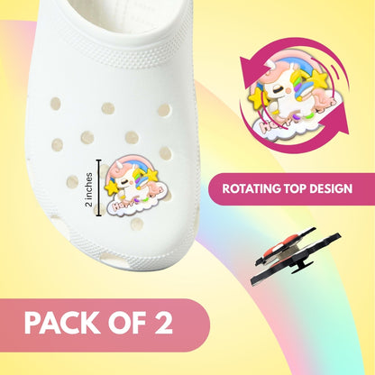 Unicorn shoe Spinning Charms- 2PC