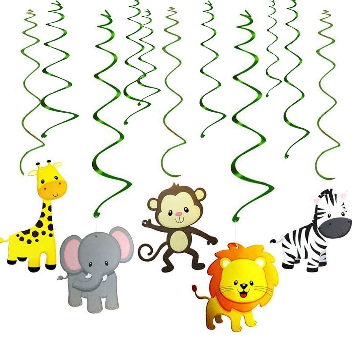 Jungle Animal Swirl Decoration - 12PC