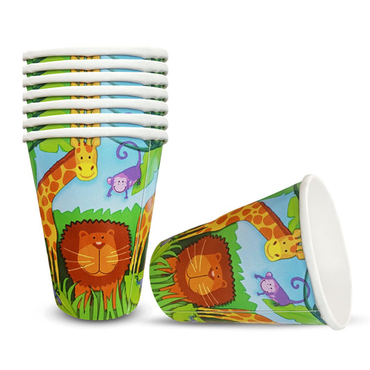 Jungle Animal Paper Cups - 250ML - 8PC
