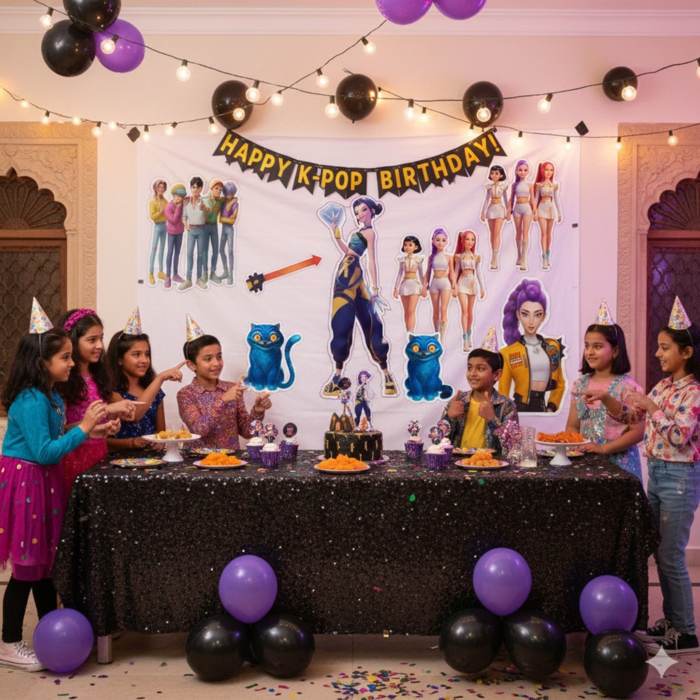 KPOP Demon Hunters Birthday Decoration Cutouts - Pack of 5