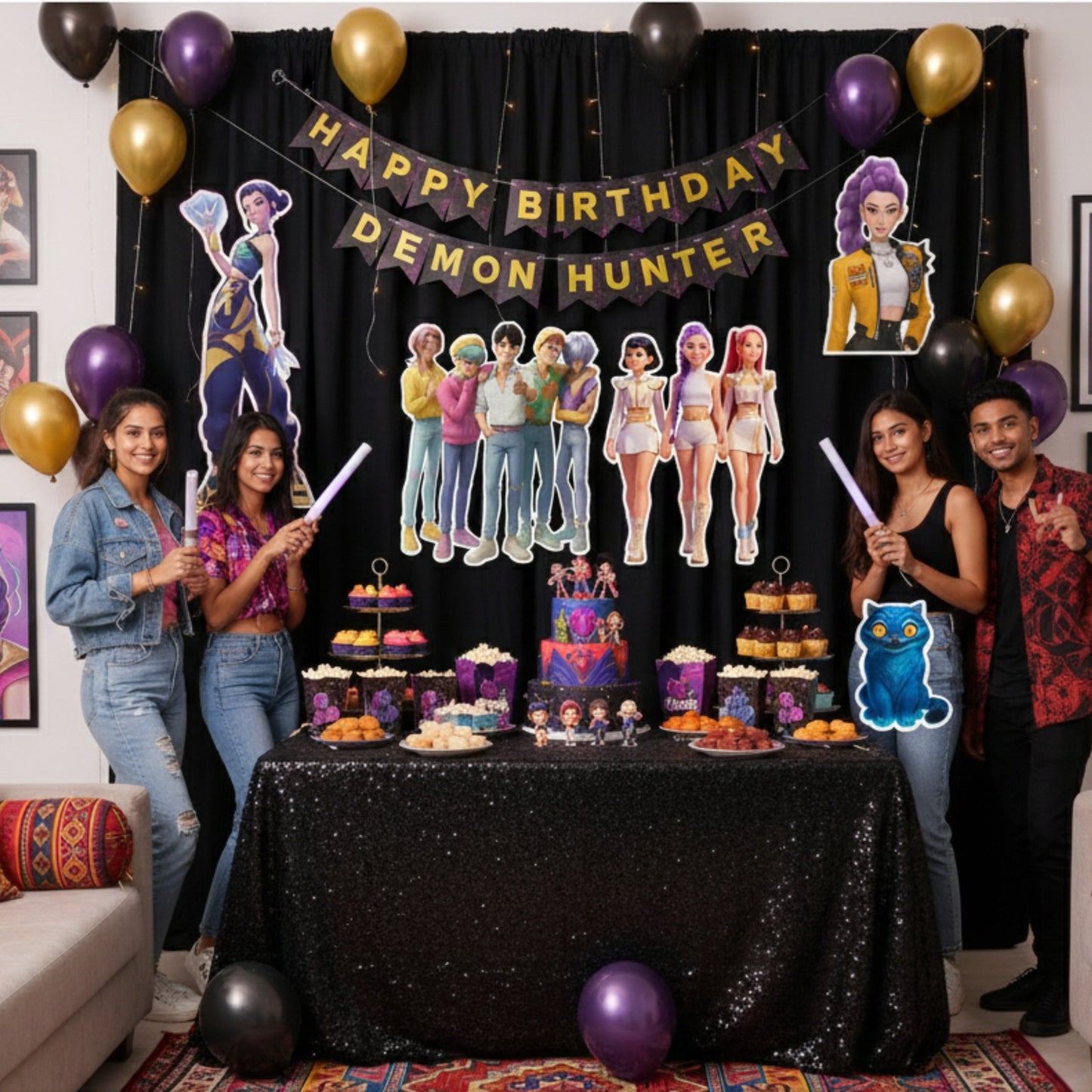 KPOP Demon Hunters Birthday Decoration Cutouts - Pack of 5