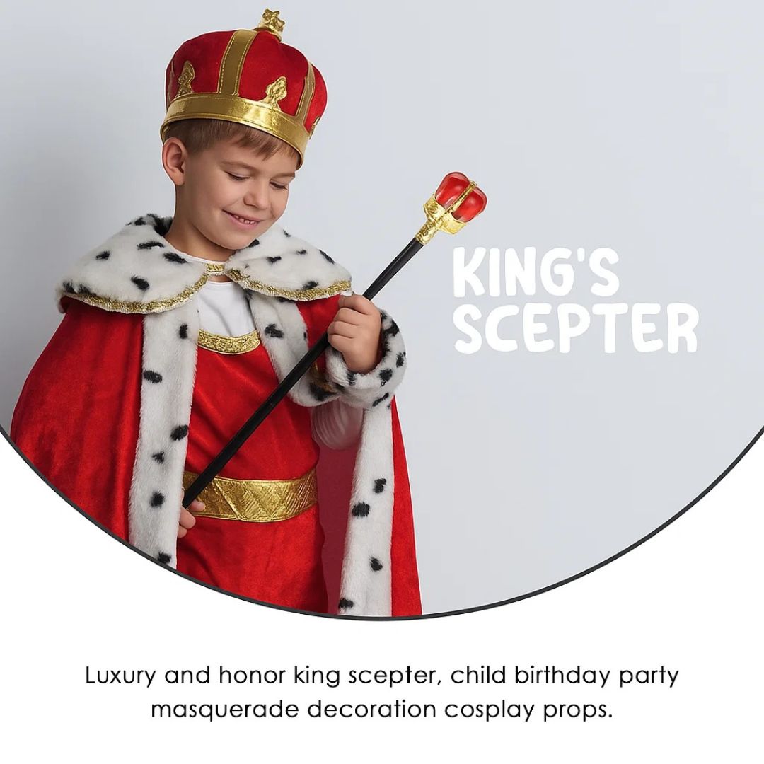King Royal Sceptor Small Red & Gold - 1PC