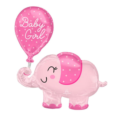 Large Shape Baby Girl Elephant Balloon