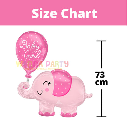 Large Shape Baby Girl Elephant Balloon