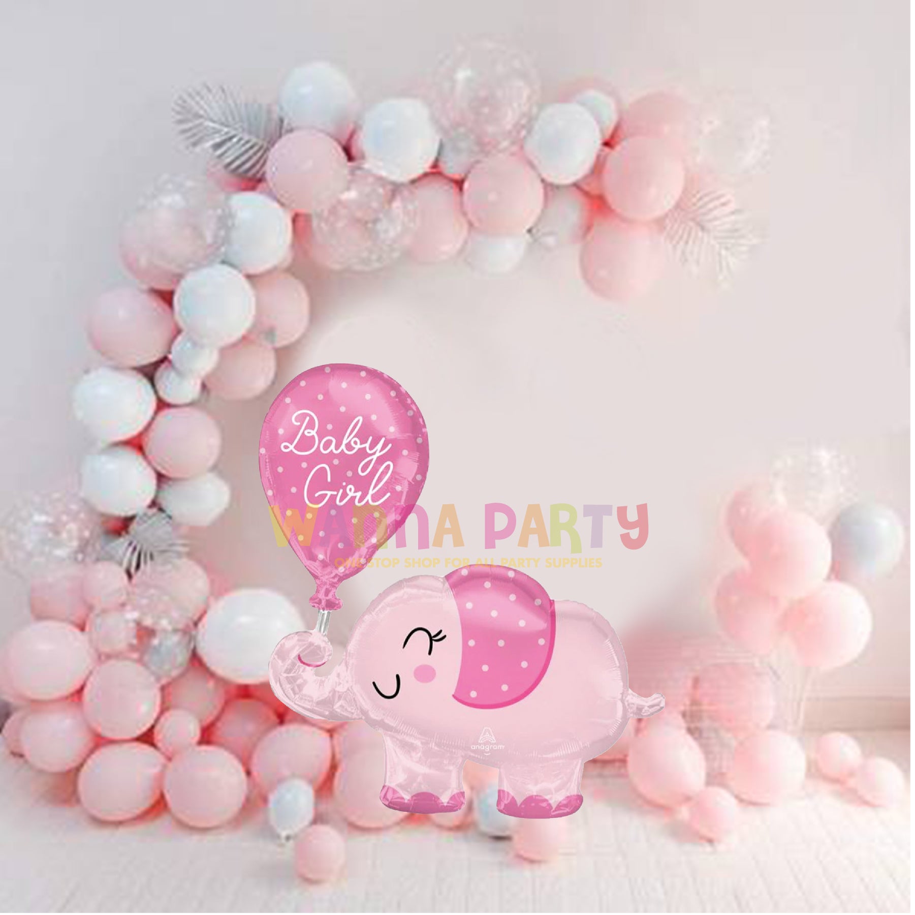 Large Shape Baby Girl Elephant Balloon