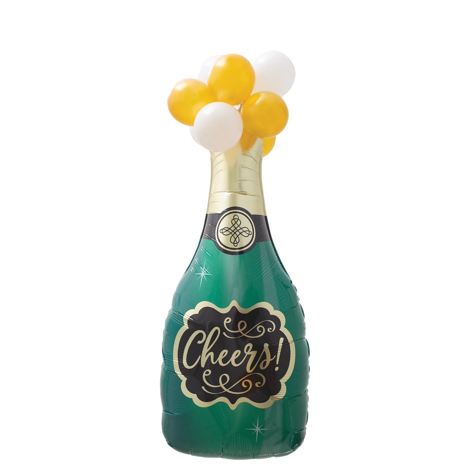 LARGE SHAPE CHAMPAGNE CHEERS BALLOON W/LATEX 43"