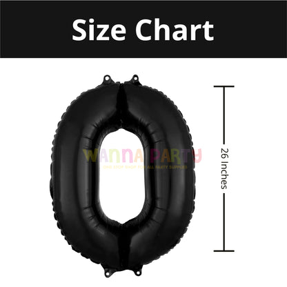 Large Shape No.0 Black Balloon 26" - L26