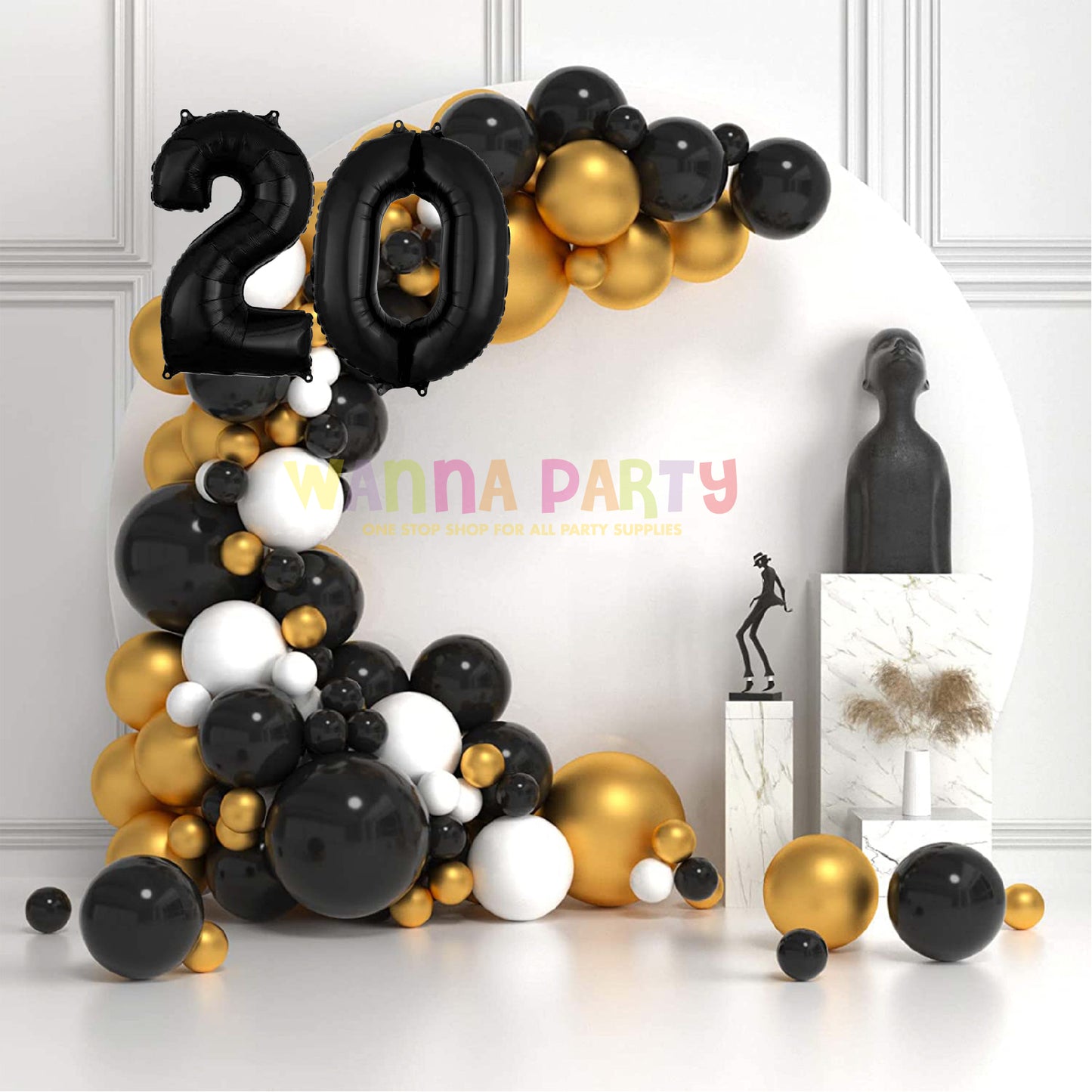 Large Shape No.0 Black Balloon 26" - L26