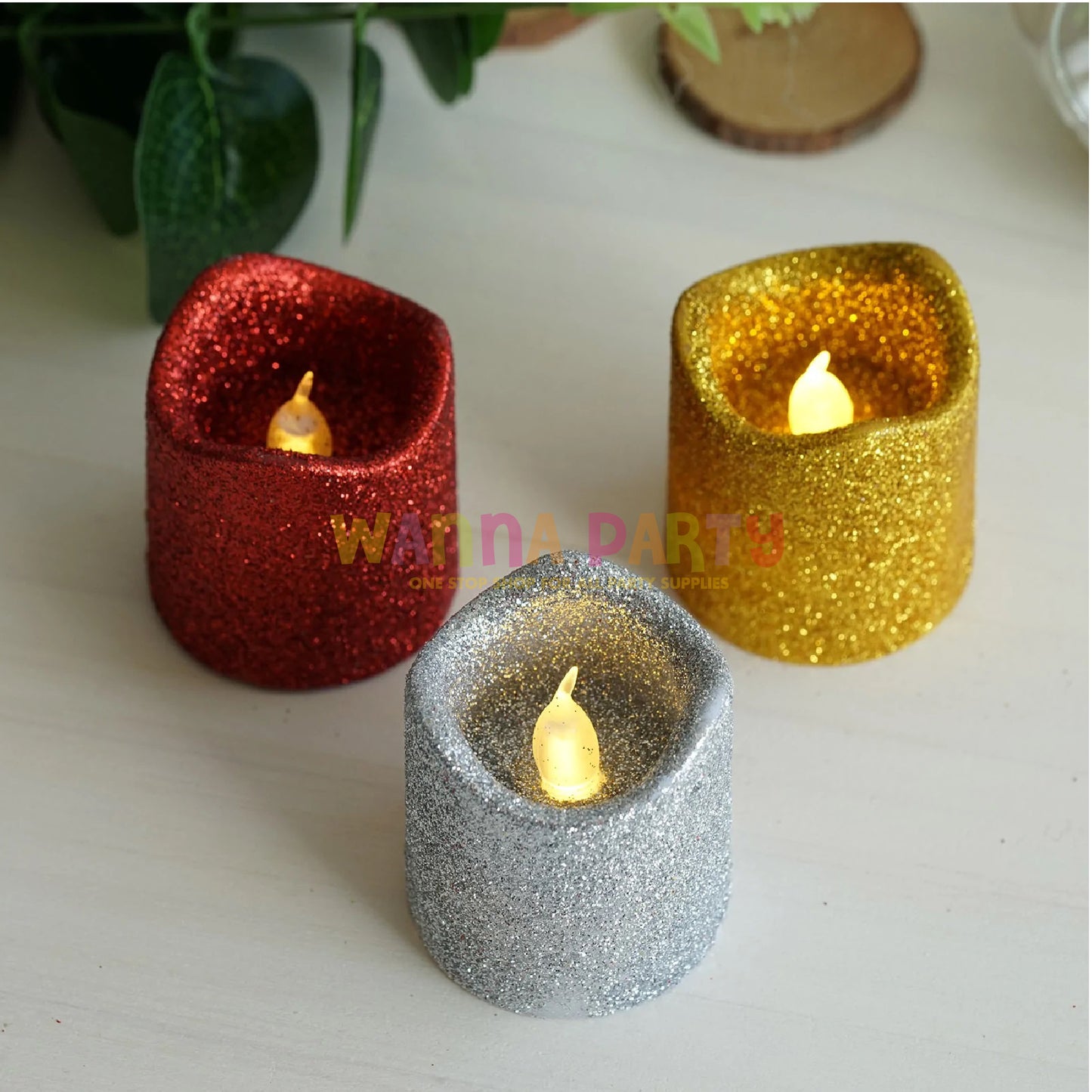 Led Small Glitter Candle-1PC