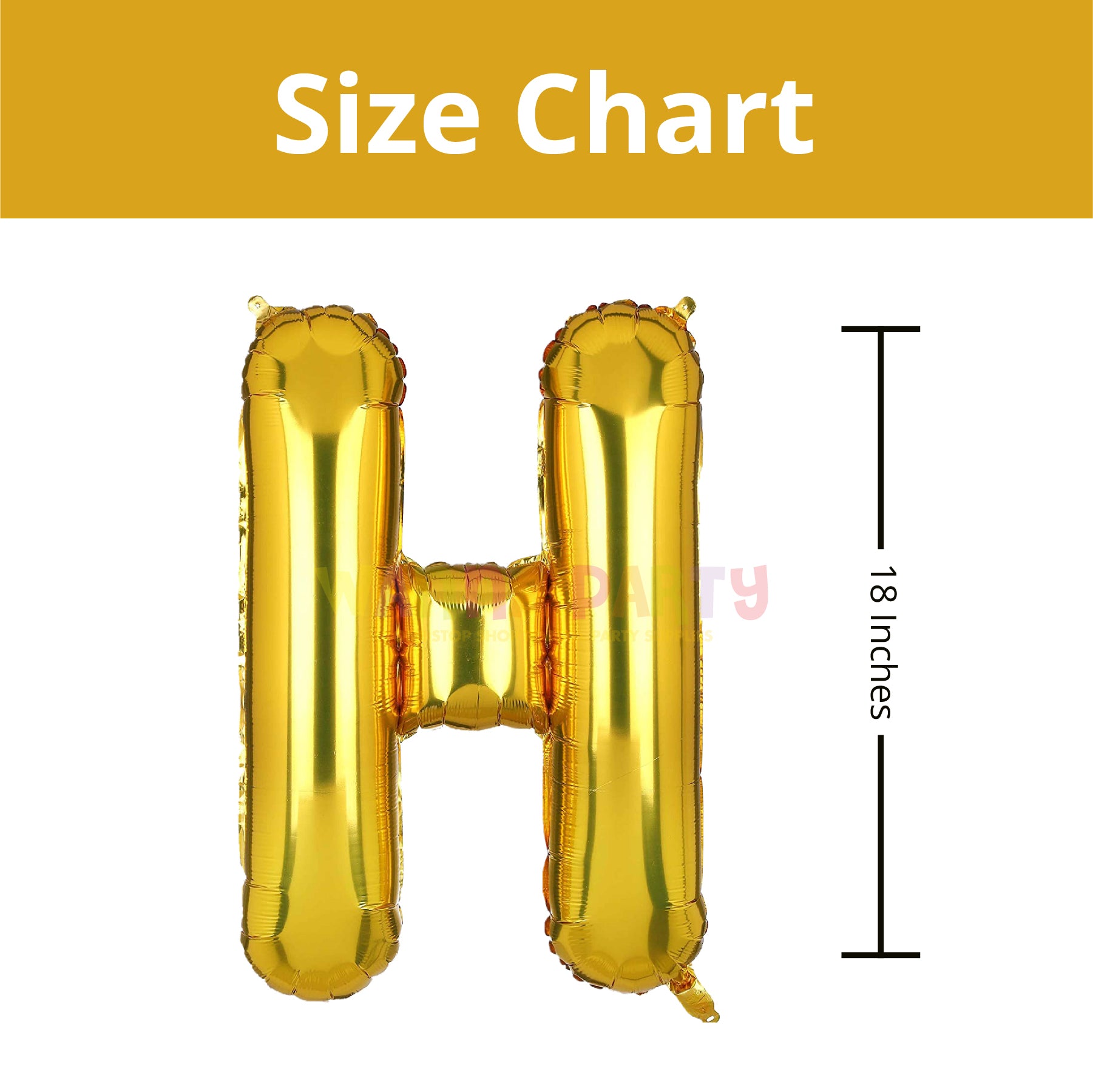 16" Letter H Golden Balloon