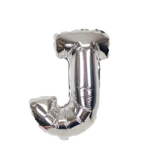 16 Letter J Silver Balloon