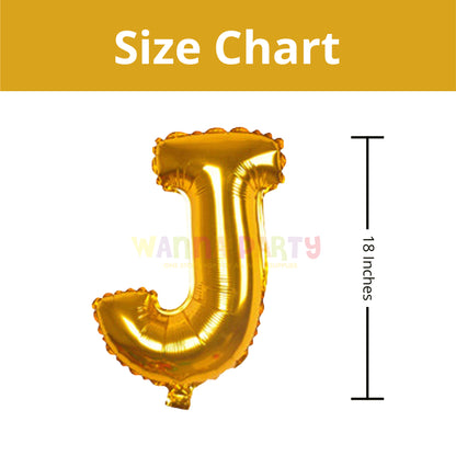 16" Letter J Golden Balloon