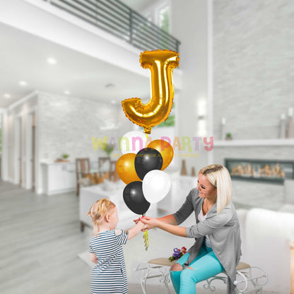 16" Letter J Golden Balloon