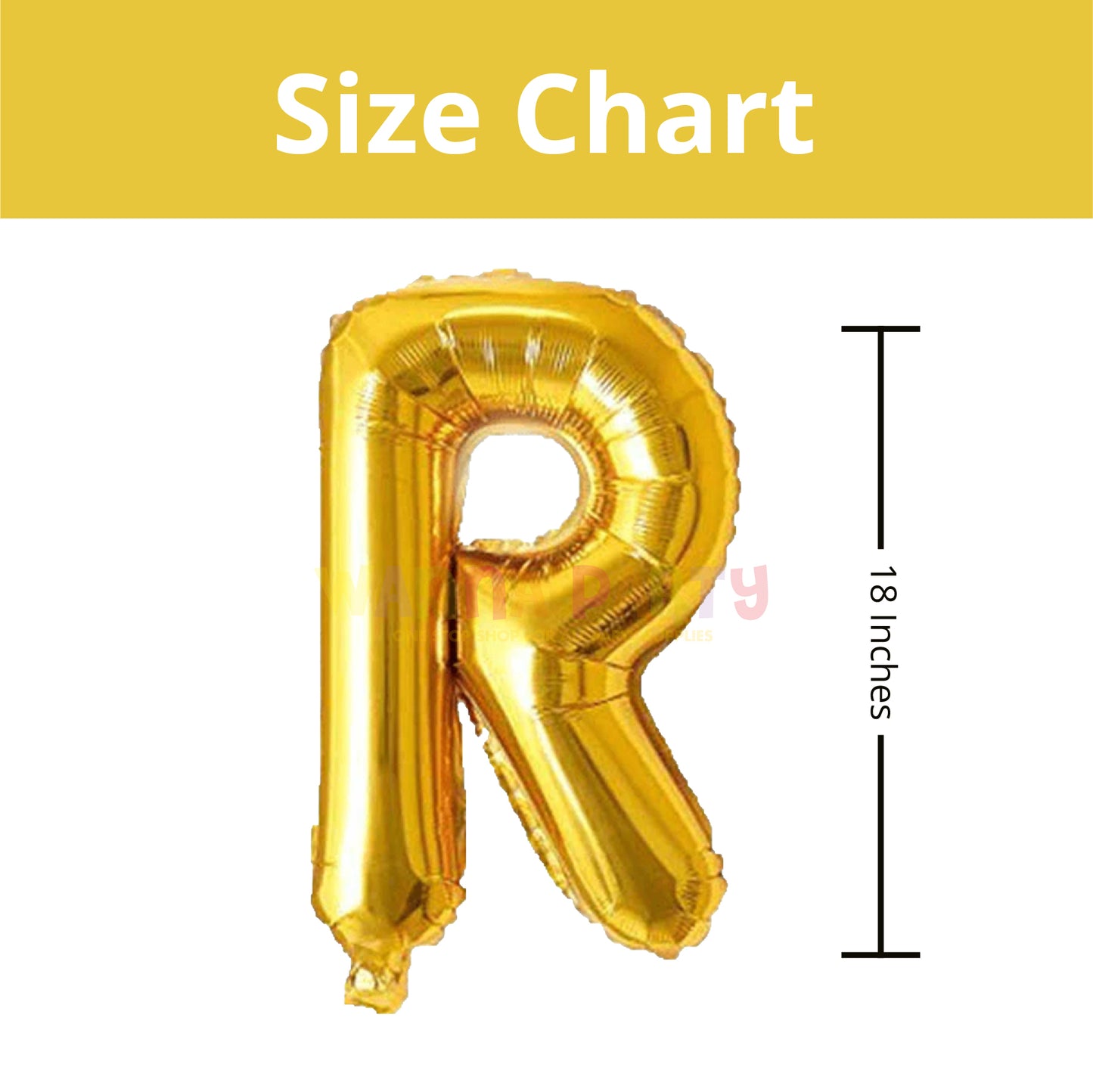 16" Letter R Golden Balloon