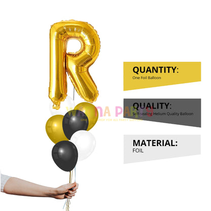 16" Letter R Golden Balloon