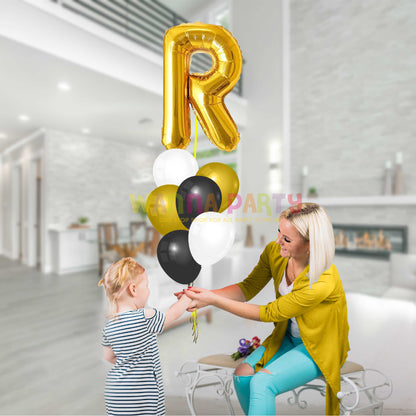 16" Letter R Golden Balloon