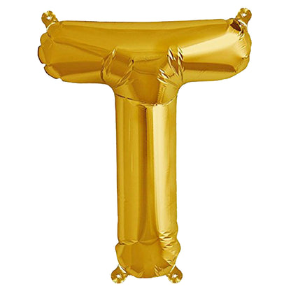 16" Letter T Golden Balloon